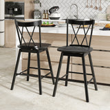 Set of 2 Windsor Bar Stool with Ergonomic Backrest and Footrests