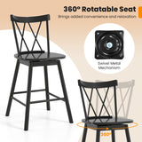 Set of 2 Windsor Bar Stool with Ergonomic Backrest and Footrests