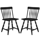 Windsor Dining Chairs Set of 2 with Curved Spindle Back