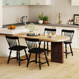 Windsor Dining Chairs Set of 4 with Curved Spindle Back