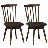Windsor Dining Chairs Set of 2 Mid Century Rubber Wood Kitchen Chairs with Swivel Seat