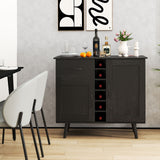 2-Door Buffet Sideboard with 6-Bottle Wine Rack Drawer