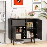 2-Door Buffet Sideboard with 6-Bottle Wine Rack Drawer