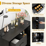 2-Door Buffet Sideboard with 6-Bottle Wine Rack Drawer