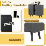 2-Door Buffet Sideboard with 6-Bottle Wine Rack Drawer