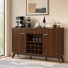 Wine Bar Cabinet with Adjustable Shelves and 2 Doors 3 Glass Holders for Kitchen