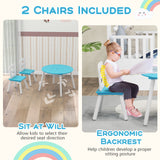 Wood Activity Kids Table and Chair Set with Center Mesh Storage