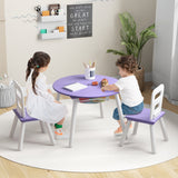 Wood Activity Kids Table and Chair Set with Center Mesh Storage