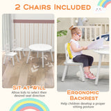 Wood Activity Kids Table and Chair Set with Center Mesh Storage