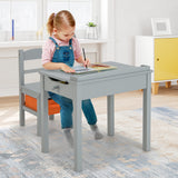 Wood Activity Kids Table and Chair Set with Storage Space