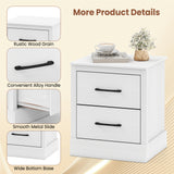 Wood Compact Floor Nightstand with Storage Drawers