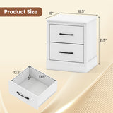 Wood Compact Floor Nightstand with Storage Drawers