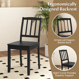 Wood Dining Chair Set of 2 with Rubber Wood Legs