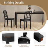 Wood Dining Chair Set of 2 with Rubber Wood Legs