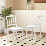Wood Dining Chair Set of 2 with Rubber Wood Legs