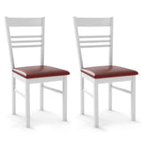 Wood Dining Chairs Set of 2 with Rubber Wood Frame