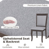 Wood Dining Chairs Set of 2 with Rubber Wood Frame and Padded Seat-Brown