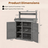 Wood Plant Workstation with Stainless Steel Tabletop and Removable Shelves
