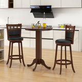 Wood Pub Round Dining Table with Pedestal Base