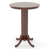 Wood Pub Round Dining Table with Pedestal Base