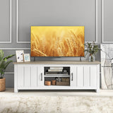 TV Stand with 2 Cabinets and Open Shelves for TVs up to 65 Inch