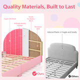 Wood Upholstered Twin Bed Platform with Slat Support