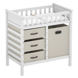Wooden Baby Changing Table Diaper Changing Station with 3 Fabric Storage Drawers