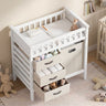 Wooden Baby Changing Table Diaper Changing Station with 3 Fabric Storage Drawers