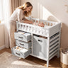 Wooden Baby Changing Table Diaper Changing Station with 3 Fabric Storage Drawers