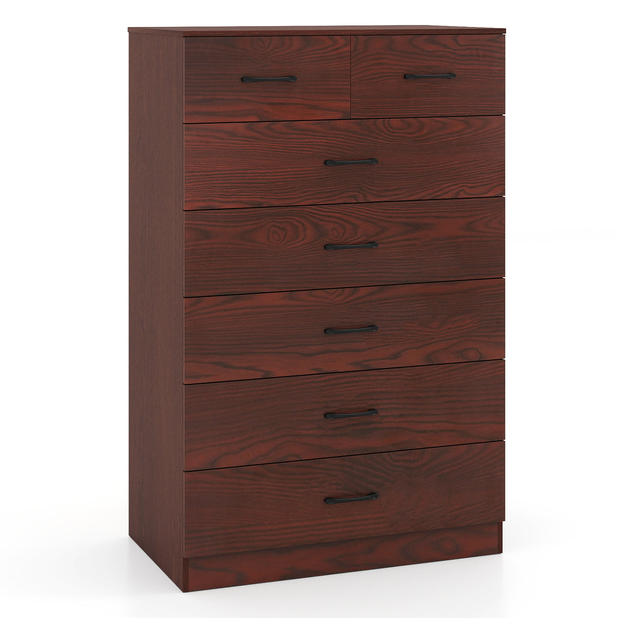 Wooden Chest of Drawers with Anti-toppling Device and Metal Handles