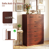 Wooden Chest of Drawers with Anti-toppling Device and Metal Handles
