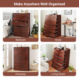 Wooden Chest of Drawers with Anti-toppling Device and Metal Handles