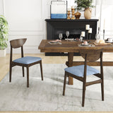 Wooden Dining Chair Set of 2 with Rubber Wood Leg-Brown