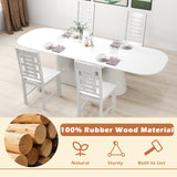 Wooden Dining Chair Set of 2 Solid Rubber Wood Kitchen Chairs