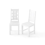 Wooden Dining Chair Set of 2 Solid Rubber Wood Kitchen Chairs
