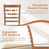 Wooden Dining Chair Set of 2 Modern Upholstered Kitchen Chair-Beige