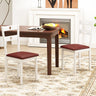 Wooden Dining Chairs Set of 4 Armless Kitchen Chairs with Hollowed Backrest