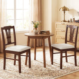 Wooden Dining Chairs Set of 2 Upholstered Kitchen Chairs with Solid Rubber Wood Frame