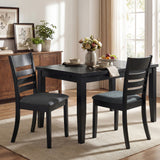 Wooden Dining Chairs Set of 4 Upholstered Kitchen Chairs with Rubber Wood Frame