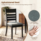 Wooden Dining Chairs Set of 4 Upholstered Kitchen Chairs with Rubber Wood Frame