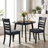 Wooden Dining Chairs Set of 2 Upholstered Kitchen Chairs with Rubber Wood Frame