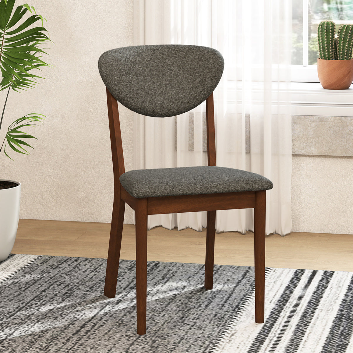 Wooden Dining Chairs Set of 4 with Padded Seat Back for Dining Room