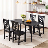 Wooden Dining Chairs Set of 4 Kitchen Chair with Solid Rubber Wood Frame