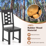 Wooden Dining Chairs Set of 4 Kitchen Chair with Solid Rubber Wood Frame