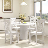 Wooden Dining Chairs Set of 4 Kitchen Chair with Solid Rubber Wood Frame