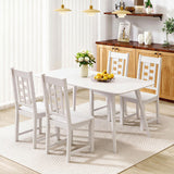 Wooden Dining Chairs Set of 4 Kitchen Chair with Solid Rubber Wood Frame