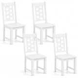 Wooden Dining Chairs Set of 4 Kitchen Chair with Solid Rubber Wood Frame