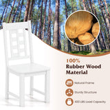 Wooden Dining Chairs Set of 4 Kitchen Chair with Solid Rubber Wood Frame