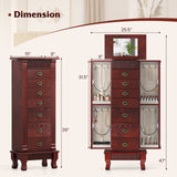 Wooden Jewelry Armoire Cabinet Storage Chest with Drawers and Swing Doors
