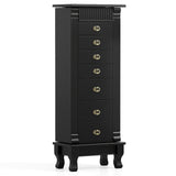 Wooden Jewelry Armoire Cabinet Storage Chest with Drawers and Swing Doors